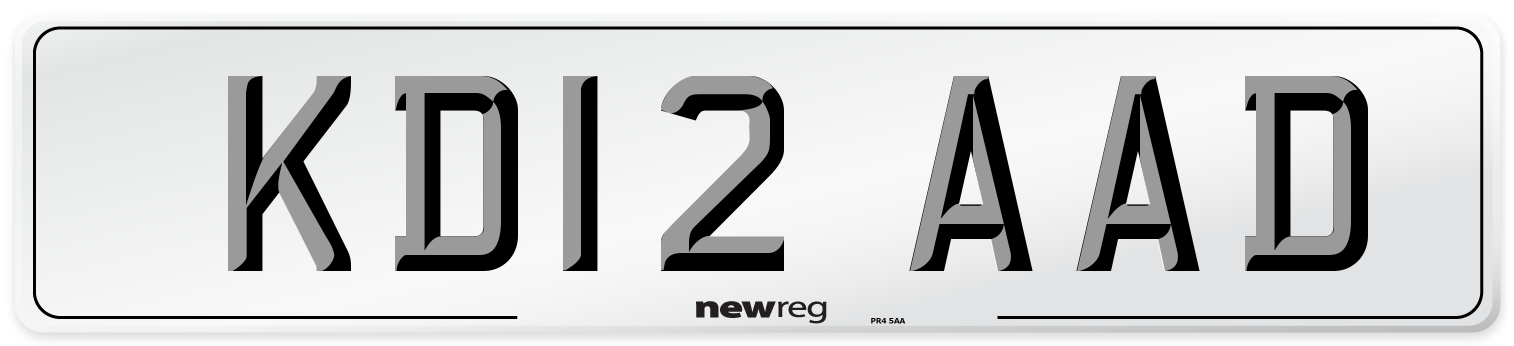 KD12 AAD Number Plate from New Reg